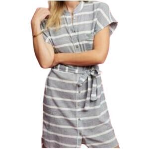 Anthropologie Corey Lynn Carter Striped Short Sleeve Shirt Dress M